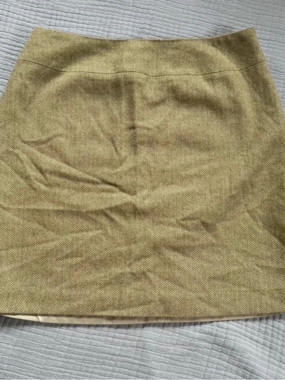 Classic Herringbone Pencil Skirt in Olive